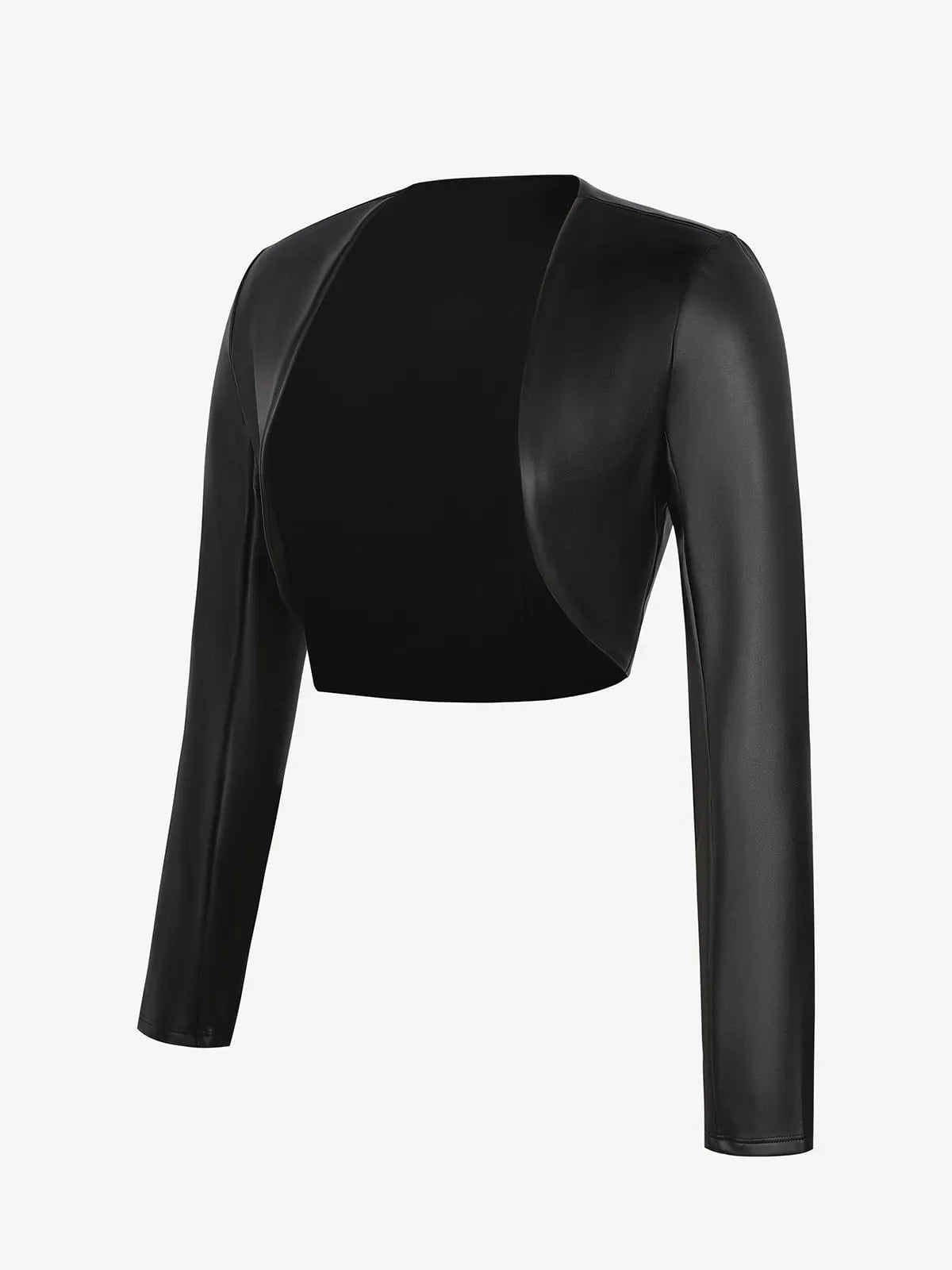 Veste Boléro en Similicuir à Manches Longues