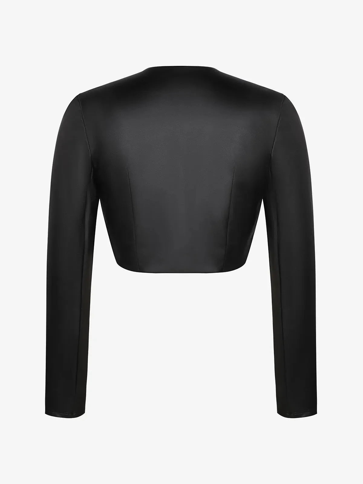 Veste Boléro en Similicuir à Manches Longues