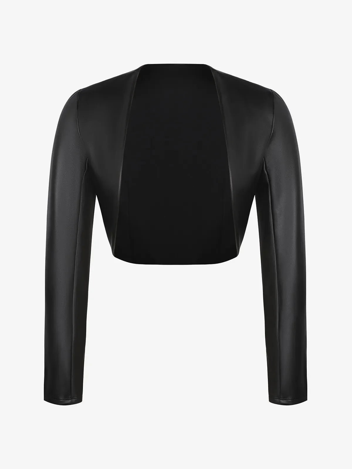 Veste Boléro en Similicuir à Manches Longues