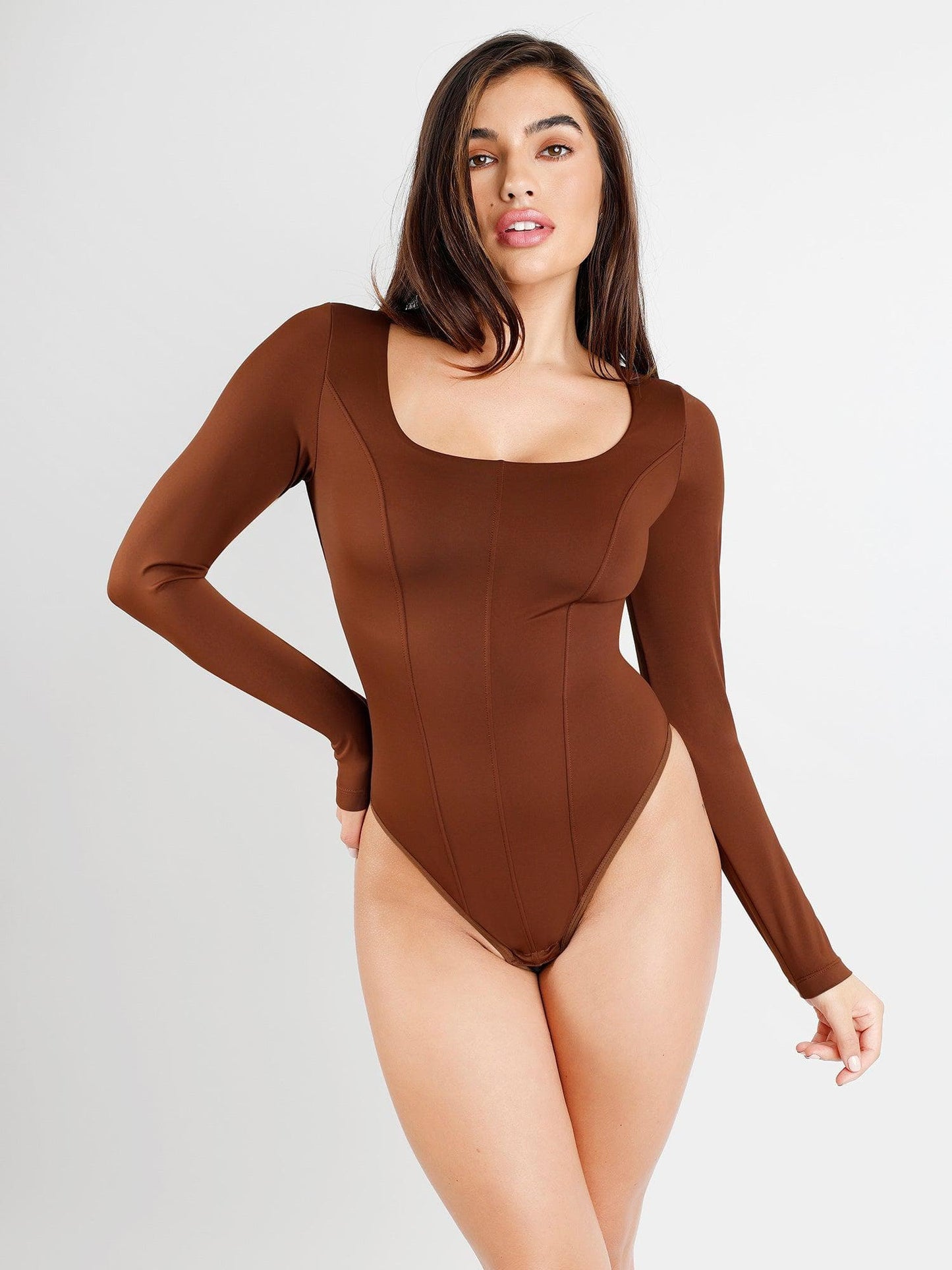 Body Shapewear à Manches Longues avec Contrôle du Ventre