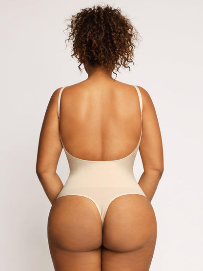 Body sculptant sans couture à dos bas et contrôle du ventre