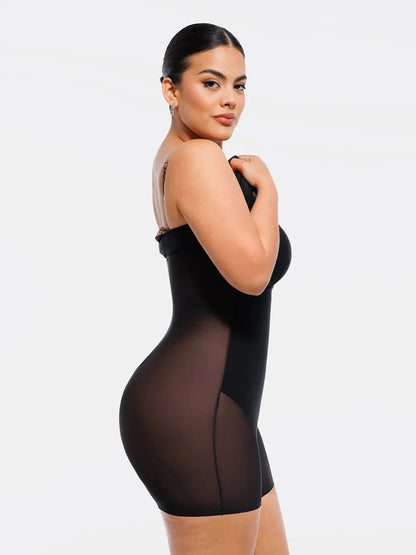 Popilush X Angela Shapewear Robe Slip en Maille avec Contrôle du Ventre et Bretelles Ajustables