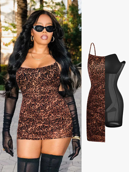 Popilush X Angela Shapewear Robe Slip en Maille avec Contrôle du Ventre et Bretelles Ajustables