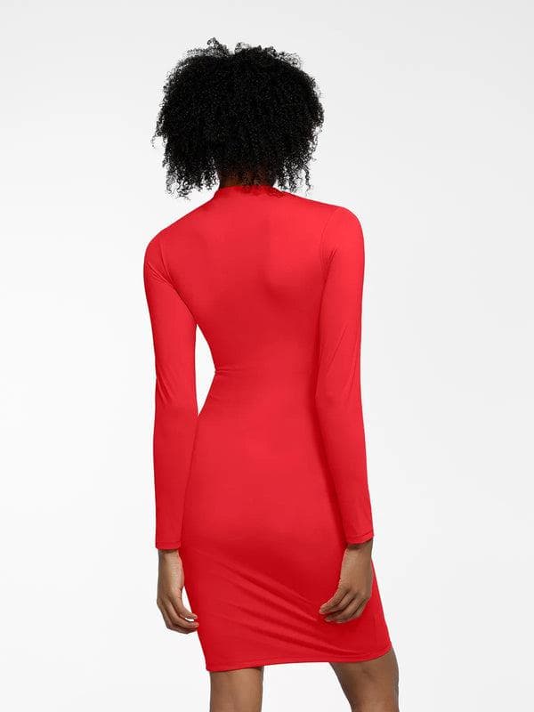 Robe Midi à Manches Longues en Shapewear Thermique Redtag