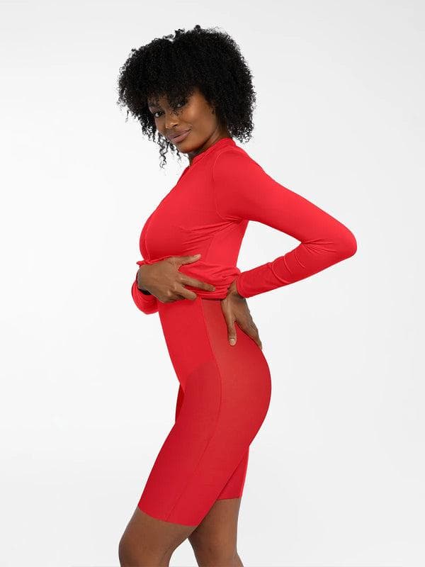 Robe Midi à Manches Longues en Shapewear Thermique Redtag