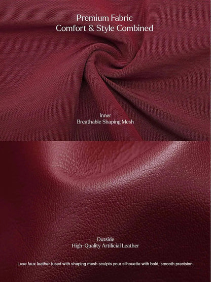 Jupe Contour Sculptée en Cuir Synthétique