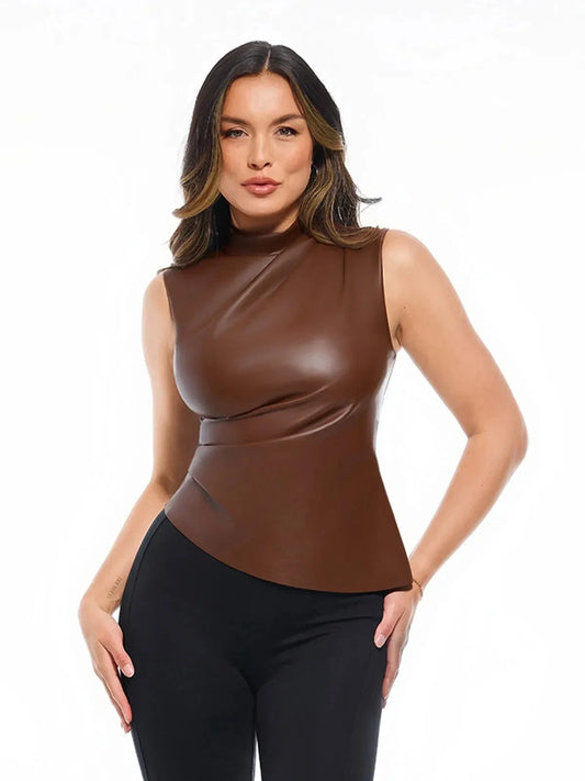 Body en simili cuir sculptant 3-en-1