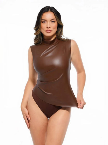 Body en simili cuir sculptant 3-en-1