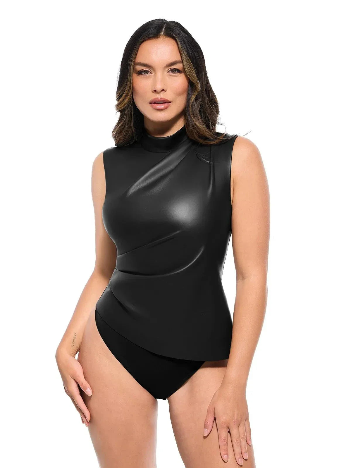Body en simili cuir sculptant 3-en-1