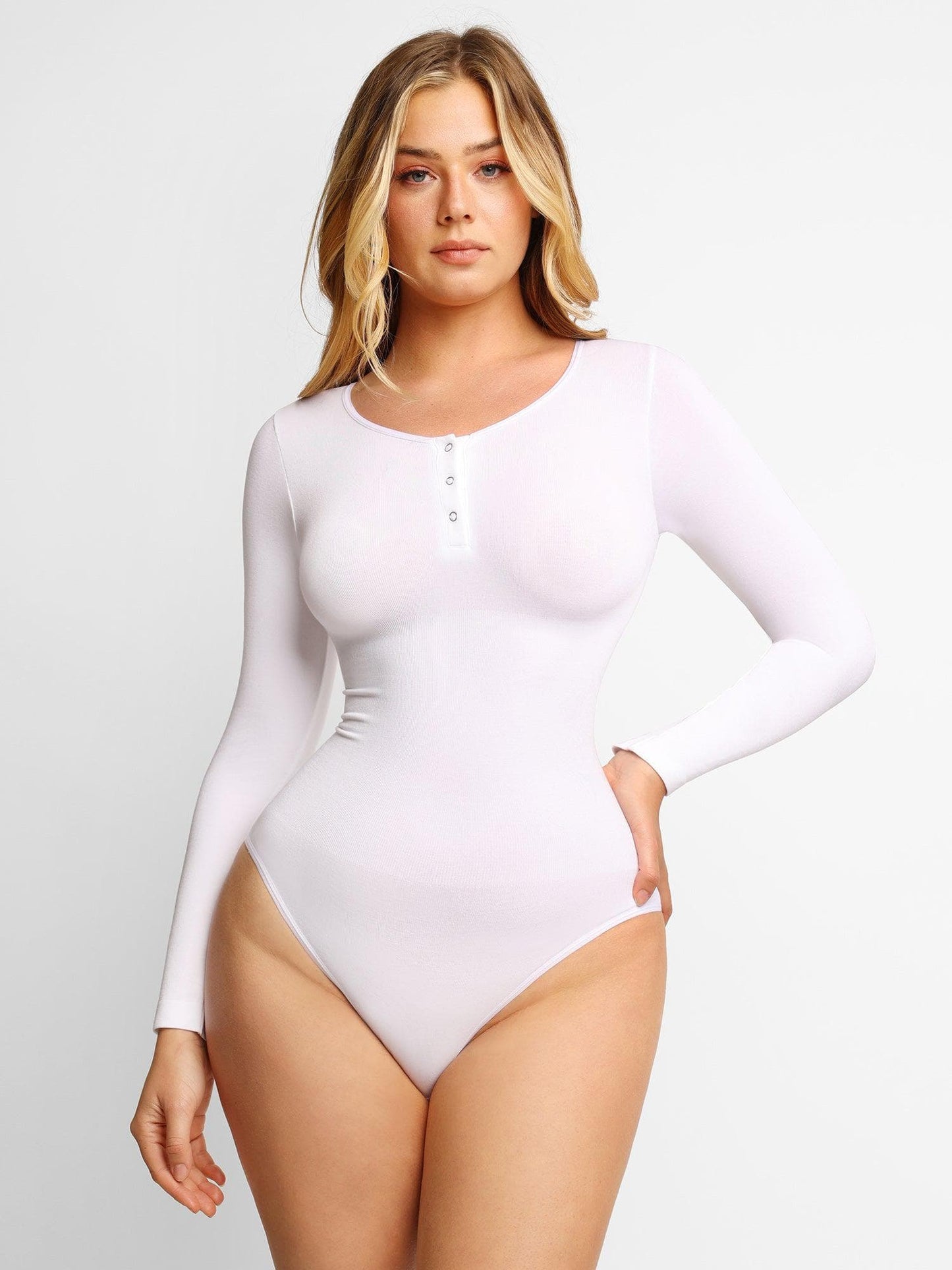 Body Henley à Manches Longues en Modal Sans Couture