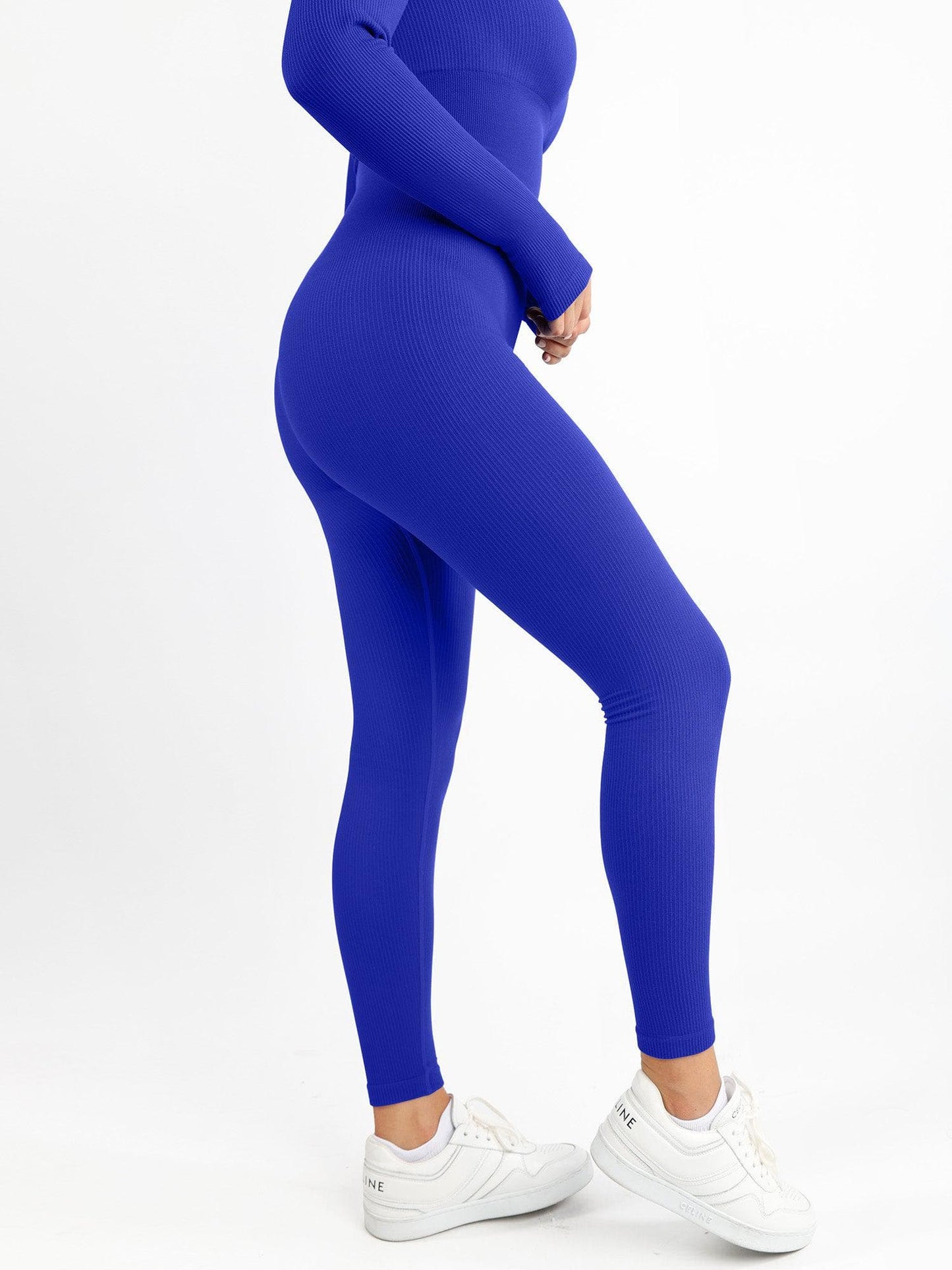 Combinaison Longue à Manches avec Trou pour le Pouce Sans Couture