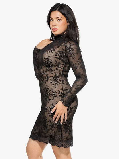 Robe Sculptante en Dentelle 2-en-1