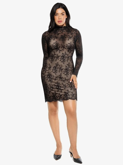 Robe Sculptante en Dentelle 2-en-1
