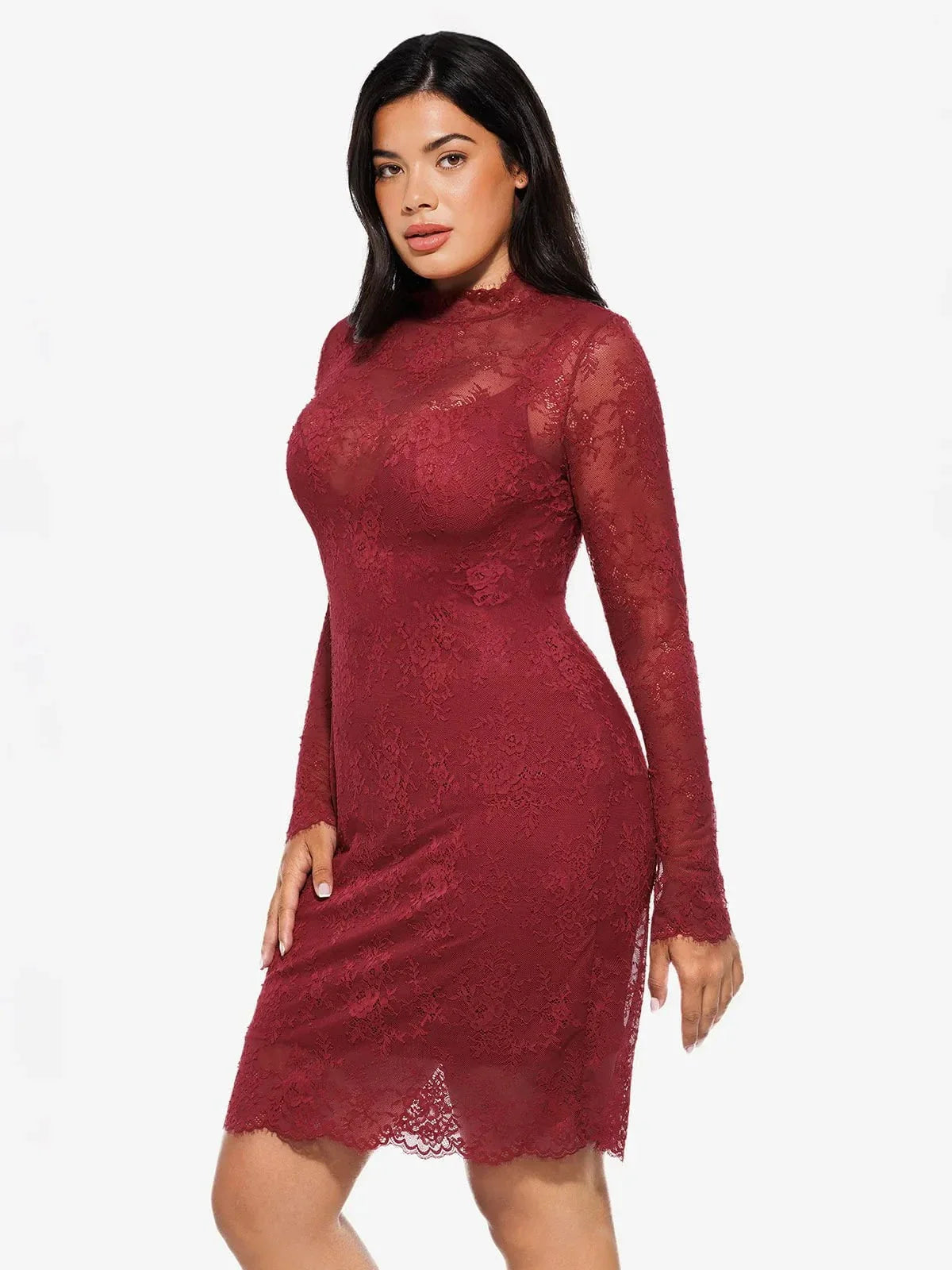 Robe Sculptante en Dentelle 2-en-1