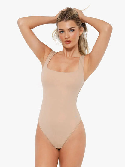 Body sans manches à col carré Shapewear Cloudsense