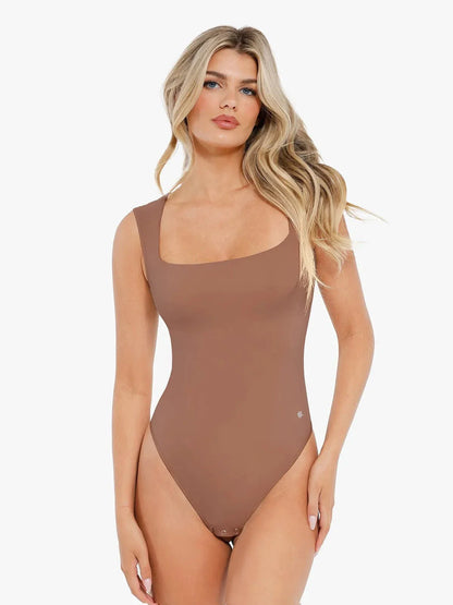 Body sans manches à col carré Shapewear Cloudsense