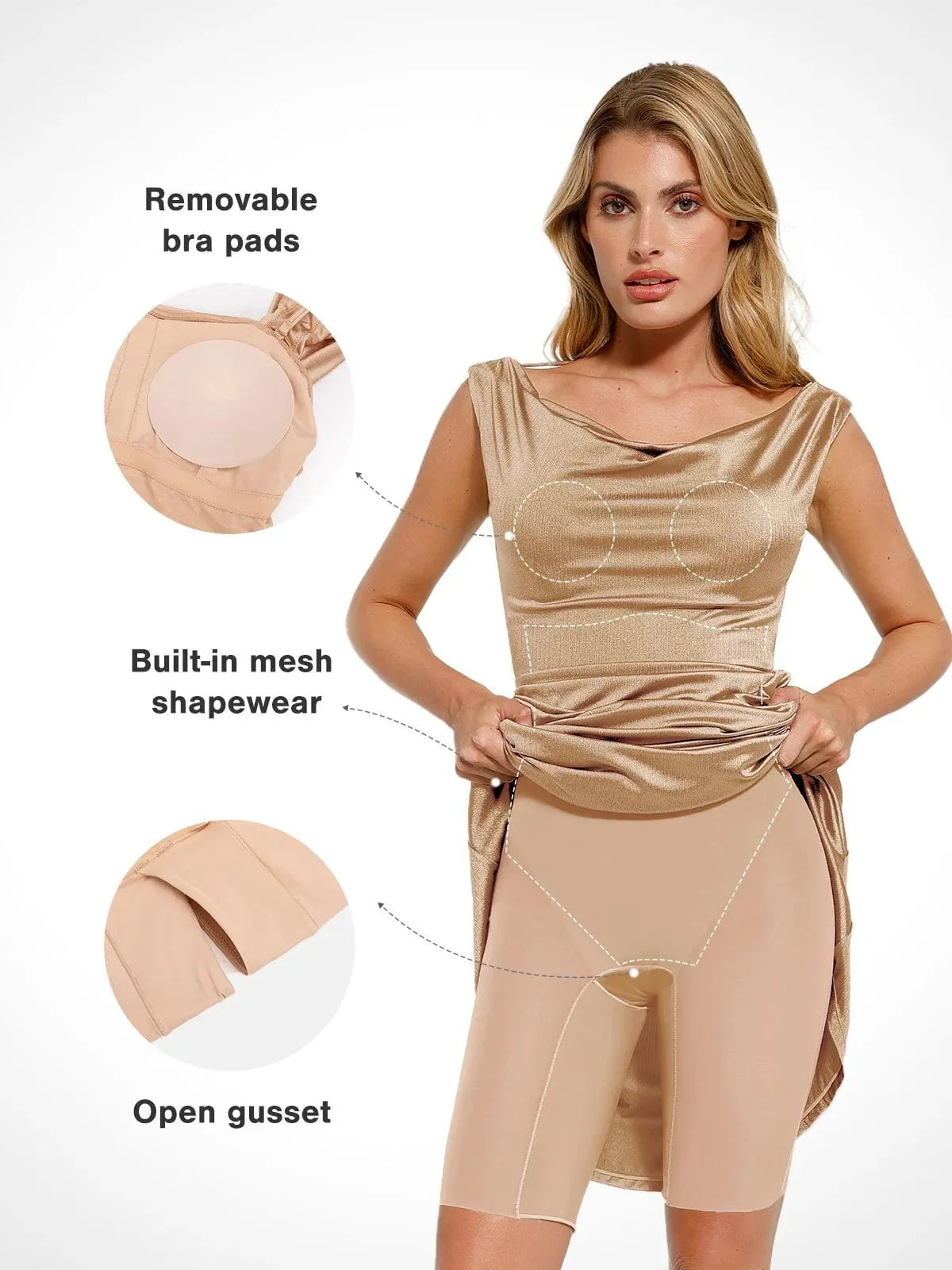 Robe Sirène Sculptante Shapewear Convertible Brillante