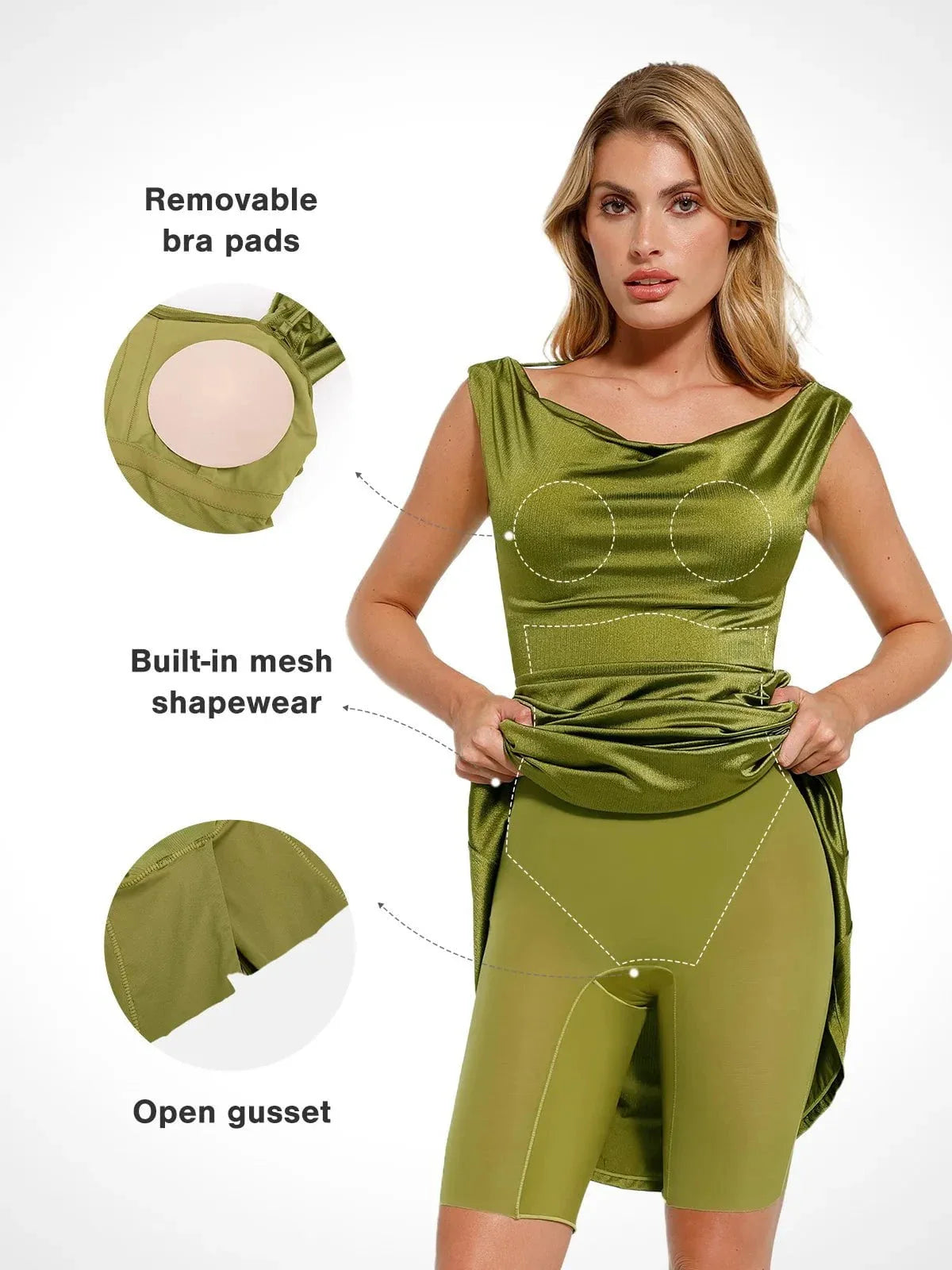 Robe Sirène Sculptante Shapewear Convertible Brillante