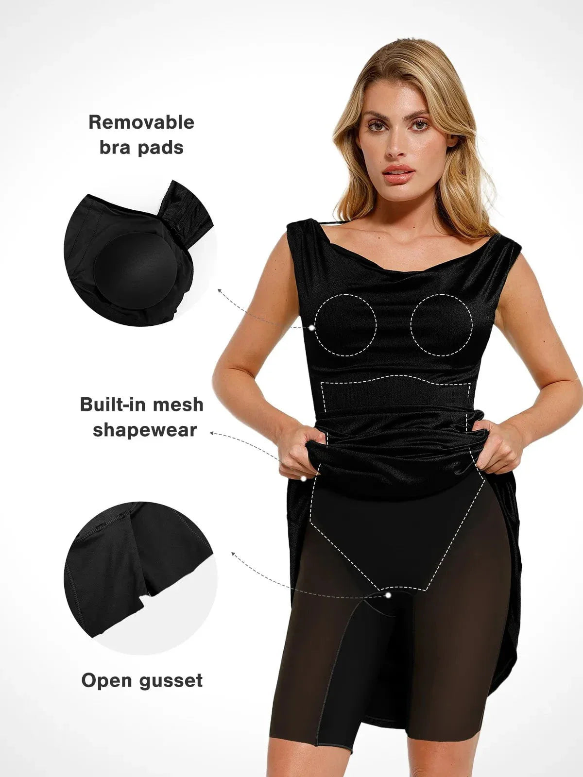 Robe Sirène Sculptante Shapewear Convertible Brillante