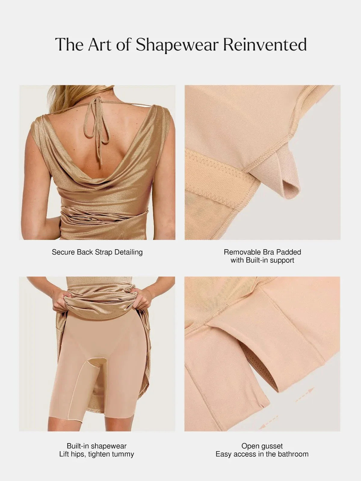 Robe Sirène Sculptante Shapewear Convertible Brillante