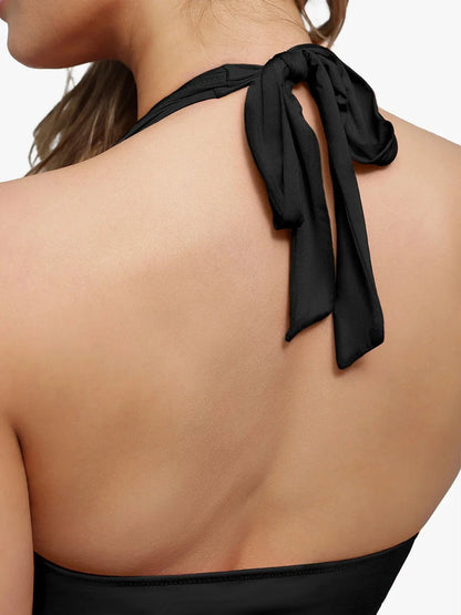 Body de Contrôle du Ventre à Col Cowl