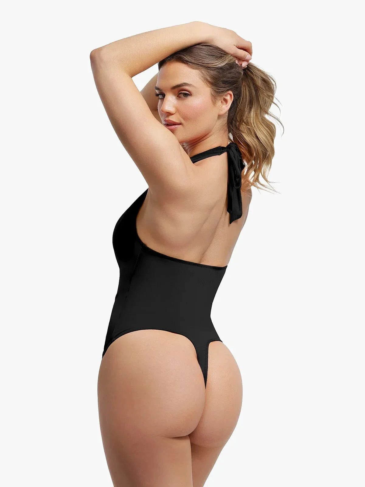 Body de Contrôle du Ventre à Col Cowl