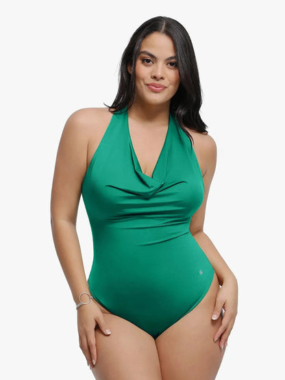 Body de Contrôle du Ventre à Col Cowl