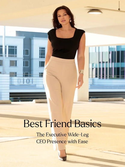 Pantalons Ponte Large à Taille Haute Shapewear Executive