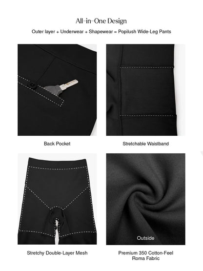 Pantalons Ponte Large à Taille Haute Shapewear Executive