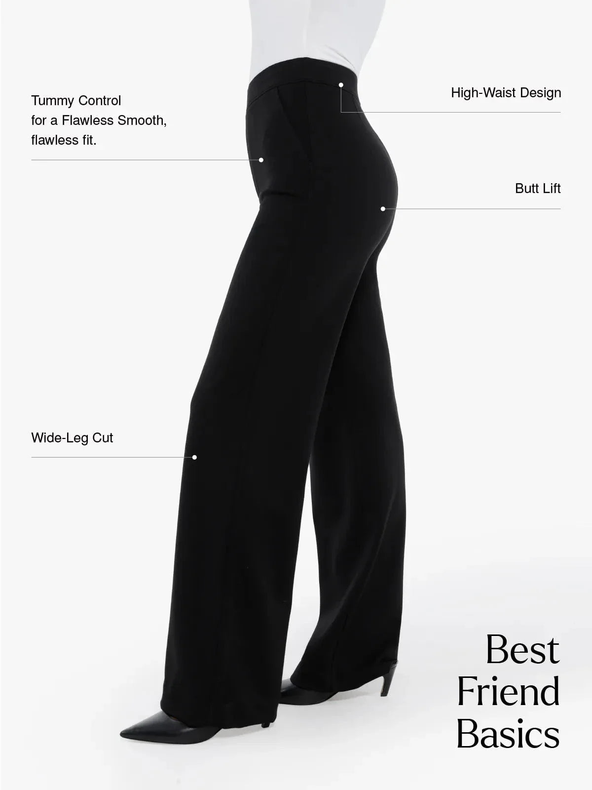 Pantalons Ponte Large à Taille Haute Shapewear Executive