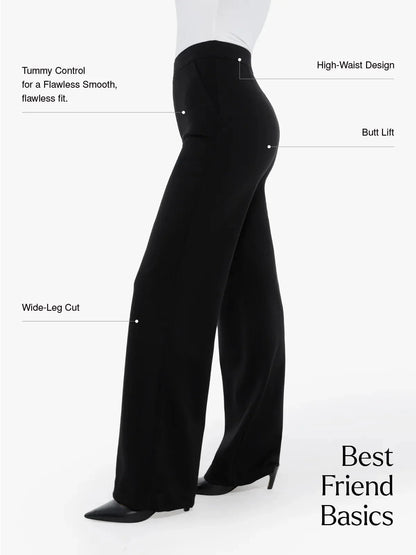Pantalons Ponte Large à Taille Haute Shapewear Executive