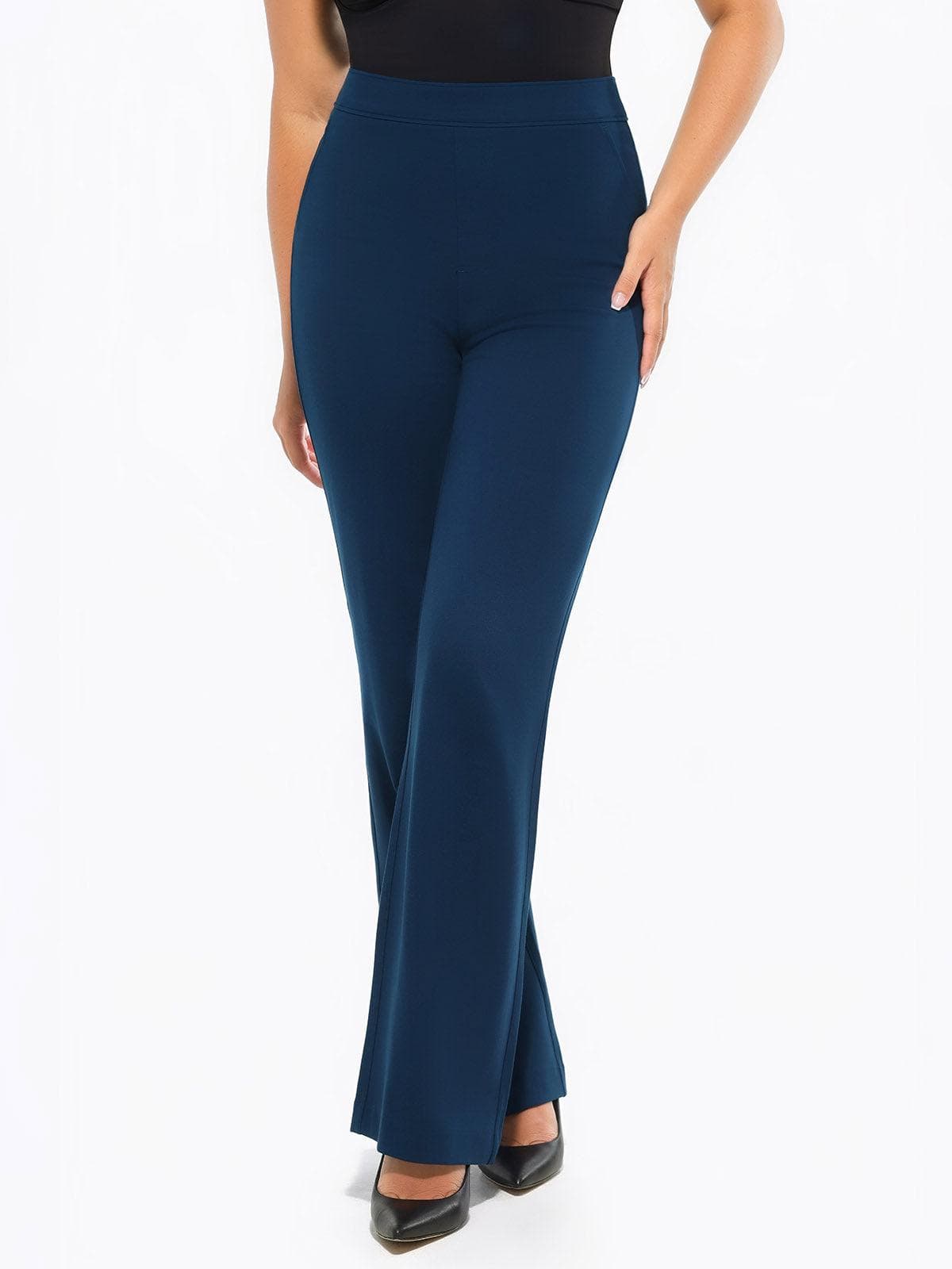 Pantalons Ponte Large à Taille Haute Shapewear Executive