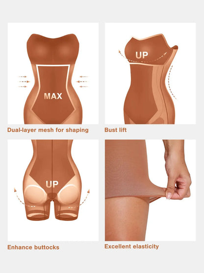 Combinaison Sculptante en Similicuir avec Corset