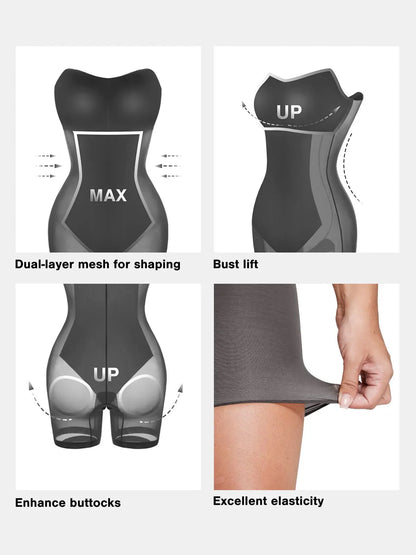 Combinaison Sculptante en Similicuir avec Corset