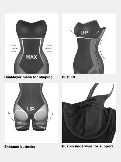 Robe Midi Corset Taille Sablier en Similicuir