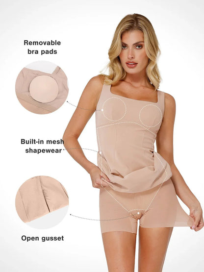 Robe Midi Sculptante à Fente en Faux Nubuck