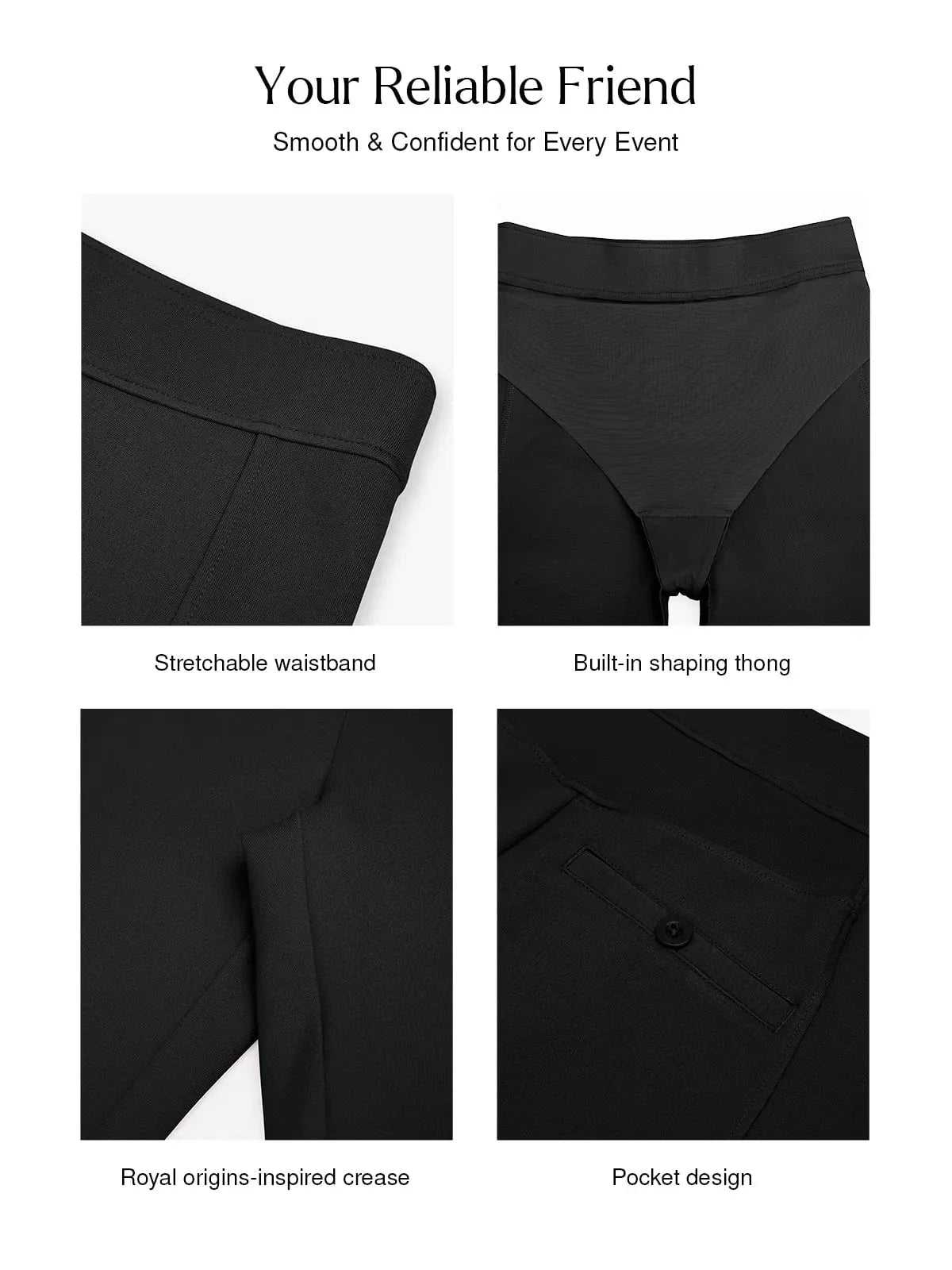 Pantalon Ponte à Jambes Évasées avec Contrôle du Ventre Shapewear Freedom