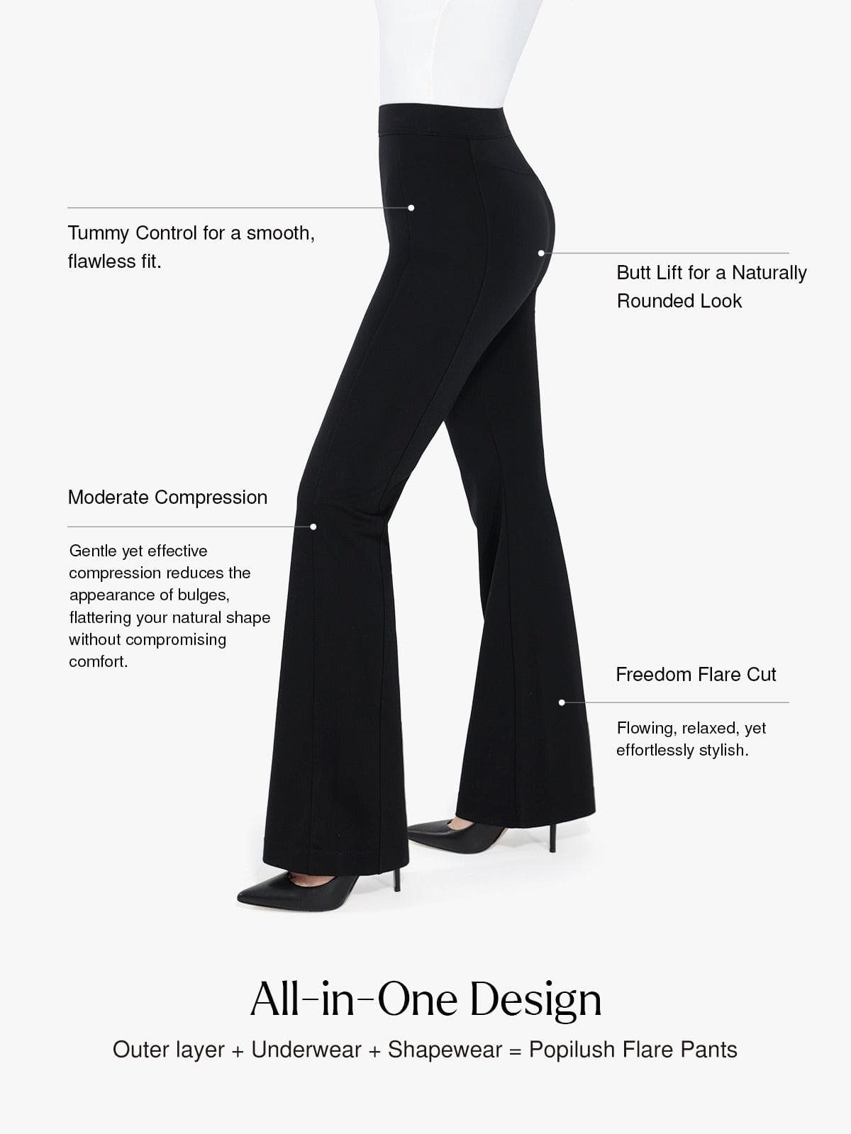 Pantalon Ponte à Jambes Évasées avec Contrôle du Ventre Shapewear Freedom
