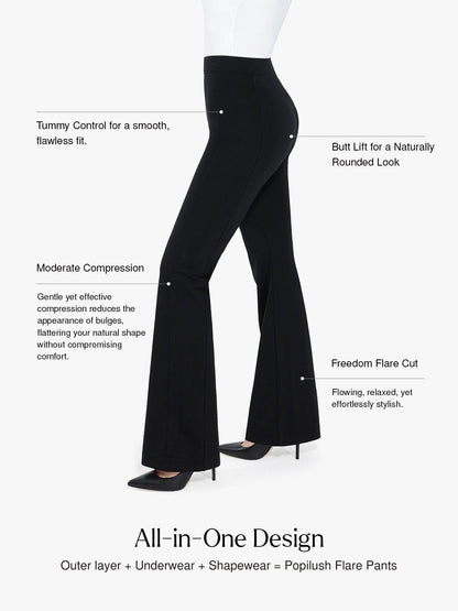 Pantalon Ponte à Jambes Évasées avec Contrôle du Ventre Shapewear Freedom