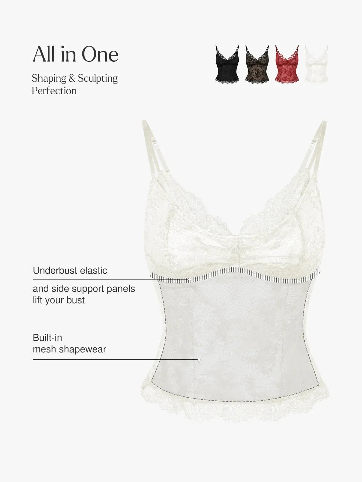 Camisole de Contournement en Dentelle