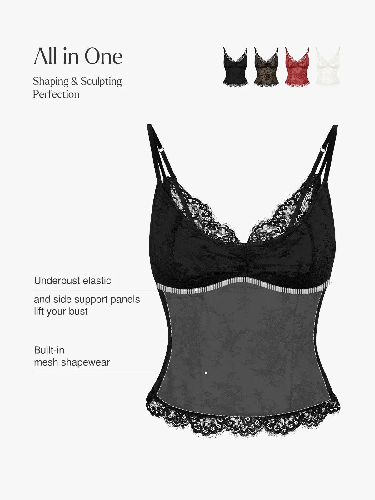 Camisole de Contournement en Dentelle