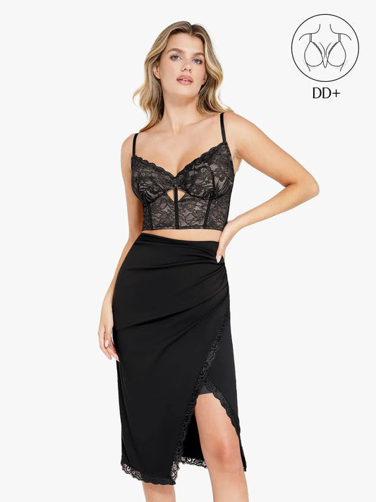 Soutien-gorge en dentelle shapewear ou jupe midi amincissante