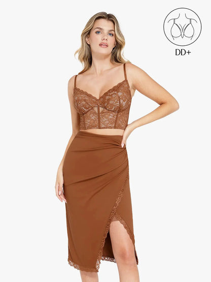Soutien-gorge en dentelle shapewear ou jupe midi amincissante