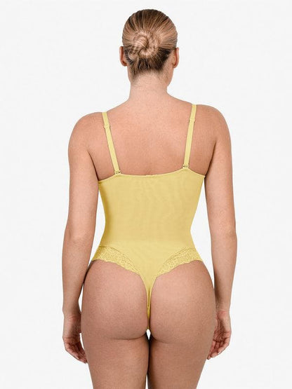 Body Sculptant en Dentelle à Col V Profond