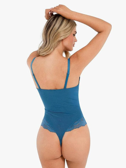 Body Sculptant en Dentelle à Col V Profond