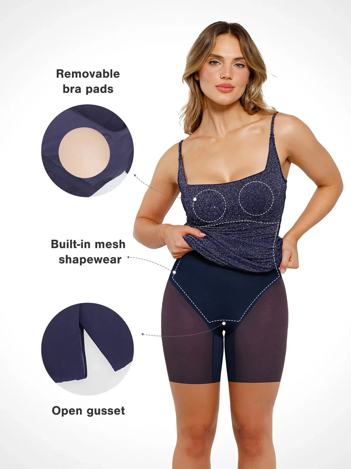 Robe Midi Sculptante en Tricot Métallique Shapewear Bodycon