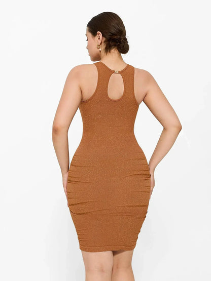 Robe Sculptante Métallique Sans Couture