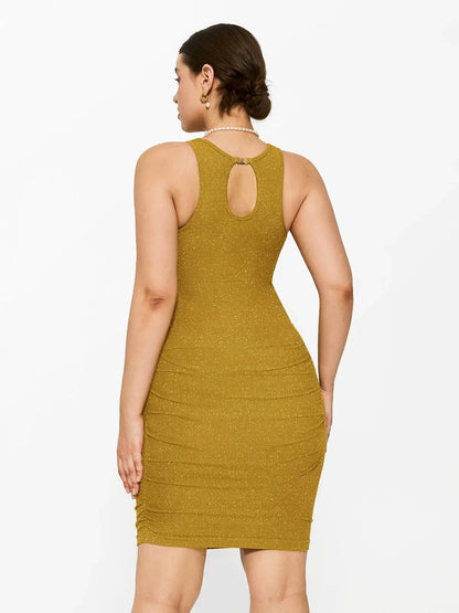 Robe Sculptante Métallique Sans Couture