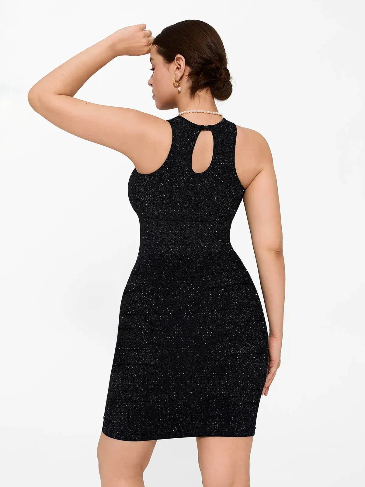 Robe Sculptante Métallique Sans Couture