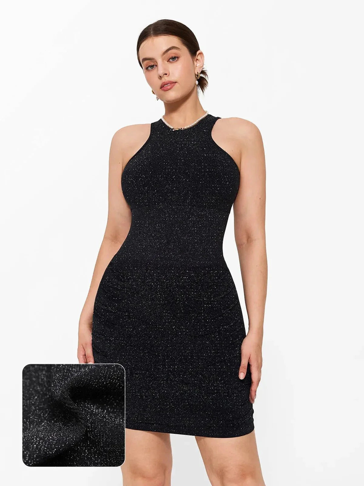 Robe Sculptante Métallique Sans Couture